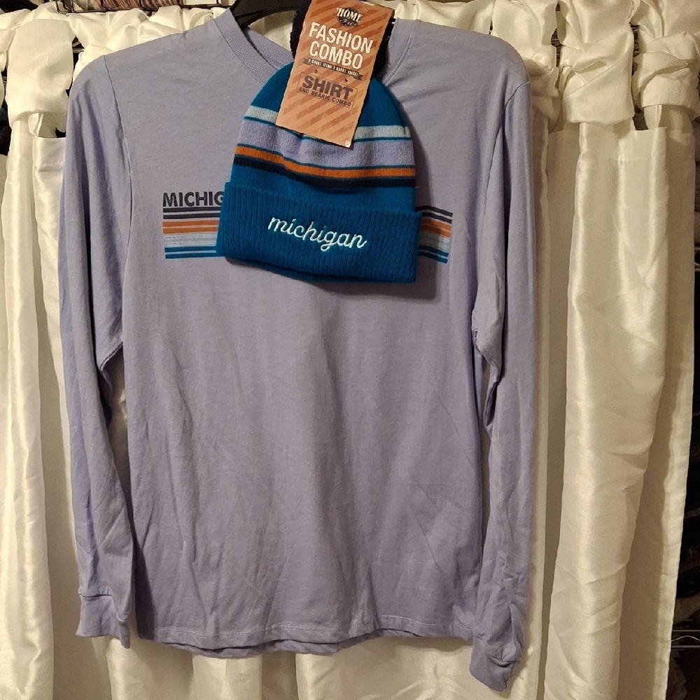 Michigan Long Sleeve Shirt and Beanie Set 💖💖💖💖